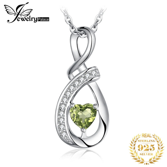 JewelryPalace Infinity Love Heart Genuine Peridot