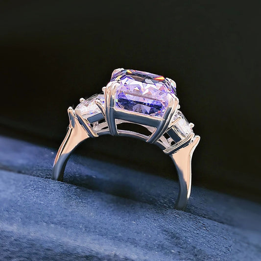 Charms 925 Sterling Silver 10*12mm Topaz Amethyst Rings