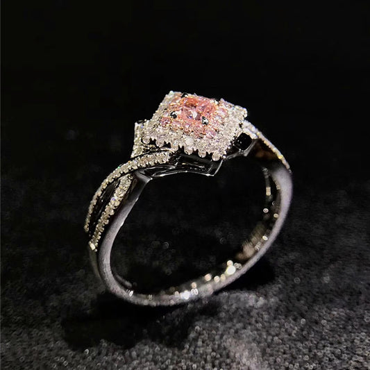 Huitan Pink CZ Women Engagement Rings