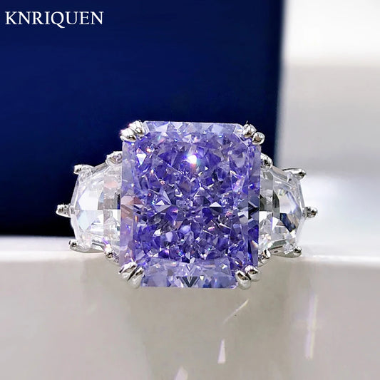 Charms 925 Sterling Silver 10*12mm Topaz Amethyst Rings