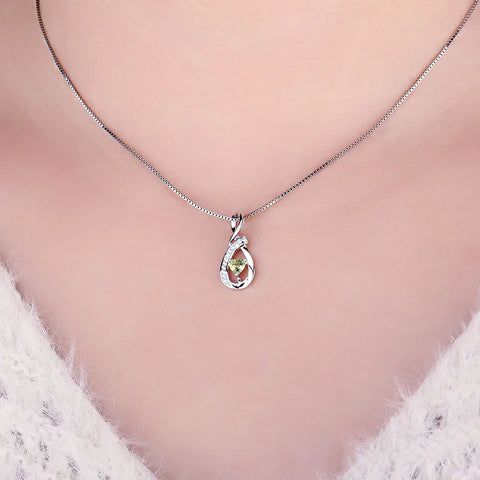 JewelryPalace Infinity Love Heart Genuine Peridot