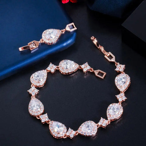 Zirconia Rose Gold Color Tennis Bracelet