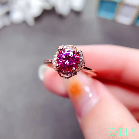Moissanite Ring 925 Sterling Silver 1ct Lab Diamond