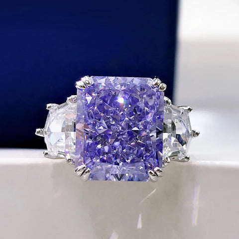 Charms 925 Sterling Silver 10*12mm Topaz Amethyst Rings