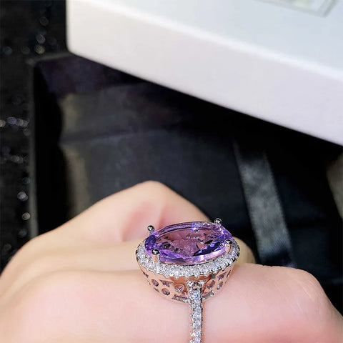 Huitan Vintage Purple Cubic Zirconia