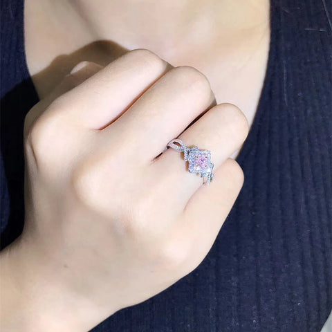 Huitan Pink CZ Women Engagement Rings