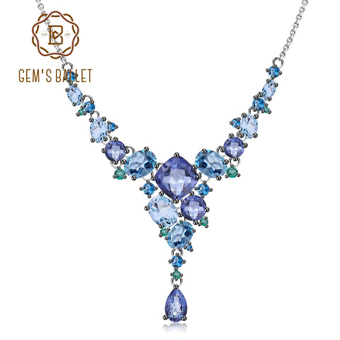 GEM'S BALLET Natural Mystic Quartz Topaz Necklace