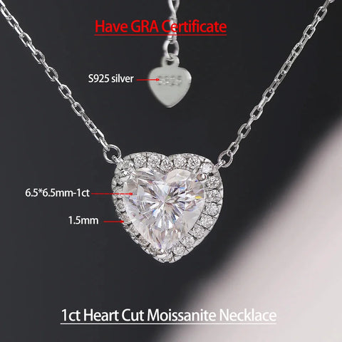 Serenity 1ct Heart Cut Colombian Emerald Necklace for Women 100% S925 Sterling Silver Plated 18K Pendant Necklace Fine Jewelry
