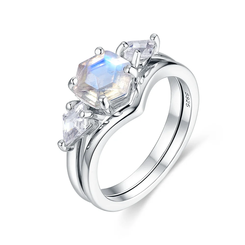 Luxyimagic Natural Moss Agate Gemstones Ring - BOLEVARD RING