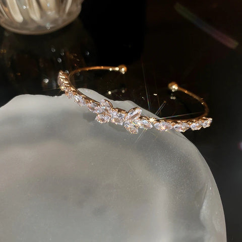 Zircon Bow Cuff Bracelet