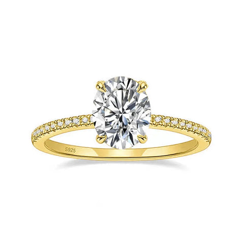 KNOBSPIN 1/2/3ct D Color Oval Cut Moissanite Ring