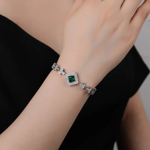 Luxury Square Cubic Zirconia Bridal Bracelet