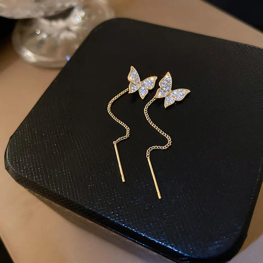 Butterfly Earrings For Women Sparkly Rhinestone