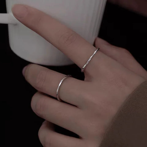 2025 New Silver Color Round Plain Ring