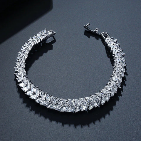 Geometric AAA Cubic Zirconia Tennis Bracelet