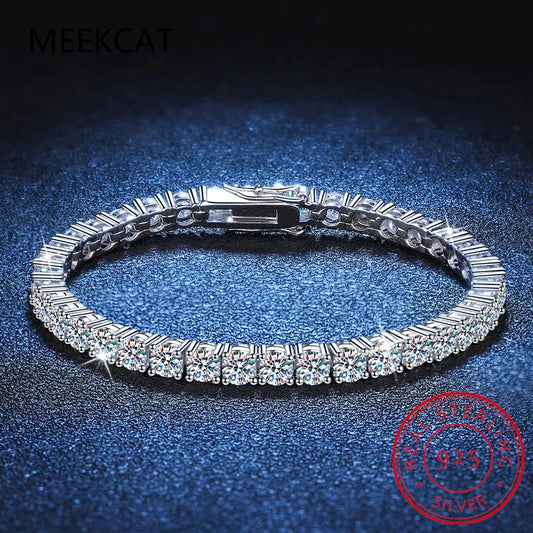 Real 3MM D VVS Moissanite Tennis Bracelet