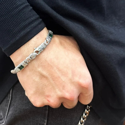 925 silver tangcao pattern bracelet