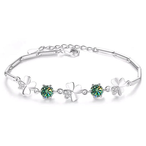Butterflykiss Four Leaf Clover  Moissanite Bracelet