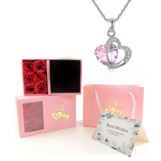 Zircon Heart Pendant Necklaces