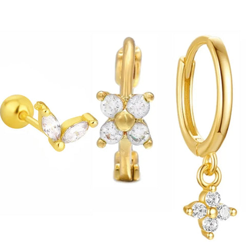 Cubic Zirconia Chain Hoop Earring