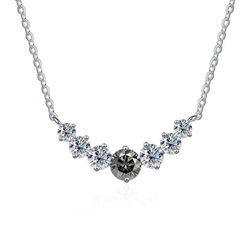 JoyceJelly 5 Moissanite stones Necklace For Women Wedding Jewely with GRA Certified 925 Sterling Sliver Plated 18k White Gold