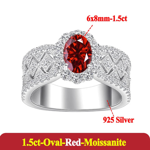 Fashion Pink 1ct Oval Moissanite Ring