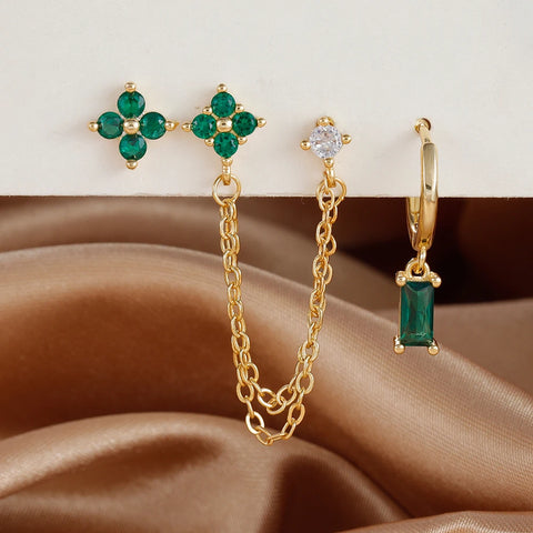 3PCS Exquisite Stainless Steel 12Earrings
