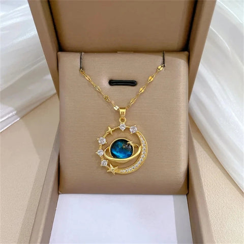 Exquisite Starry Sky Planet Light Luxurious Temperament Gorgeous Necklace