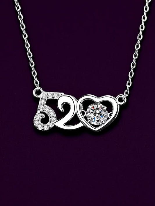 Moissanite Sterling 925 Silver GRA Certified Love Heart Valentine's Pendant Necklace for Women Jewelry