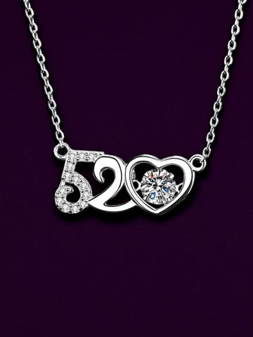 Moissanite Sterling 925 Silver GRA Certified Love Heart Valentine's Pendant Necklace for Women Jewelry