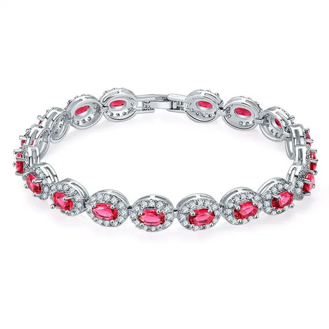 18cm Goth Blue Red Green Black Color Oval Bracelet