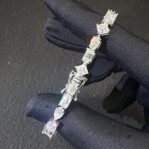 PureMax Fashion 5mm Blue Green Pass diamond Bracelet
