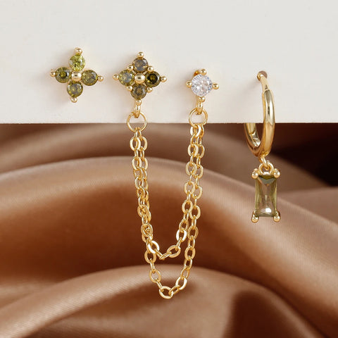 3PCS Exquisite Stainless Steel 12Earrings
