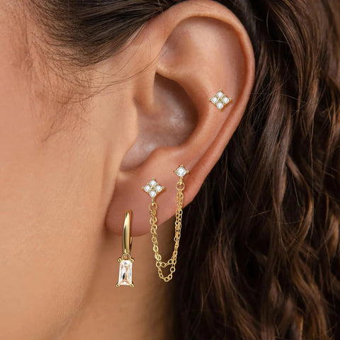 3PCS Exquisite Stainless Steel 12Earrings