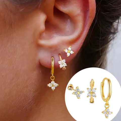 Cubic Zirconia Chain Hoop Earring