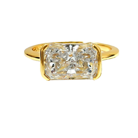 Vintage style broken ice cut 925 silver ring