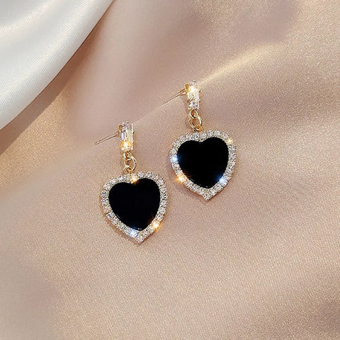 Korean Style Black Zircon Stud Earring