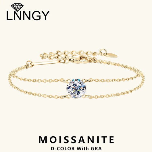 Lnngy 6.5mm 1ct Moissanite Bracelet