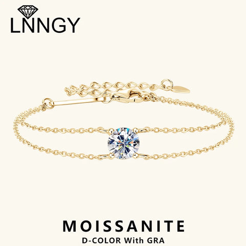 Lnngy 6.5mm 1ct Moissanite Bracelet