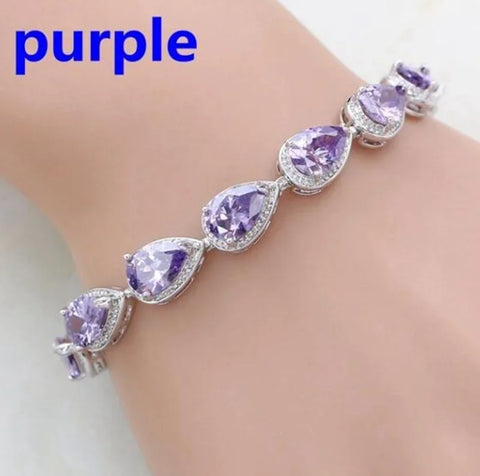 Graceful Green Crystal Leaf Bracelet