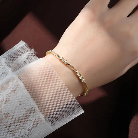 Lnngy Certified Round 3MM Moissanite Bracelet