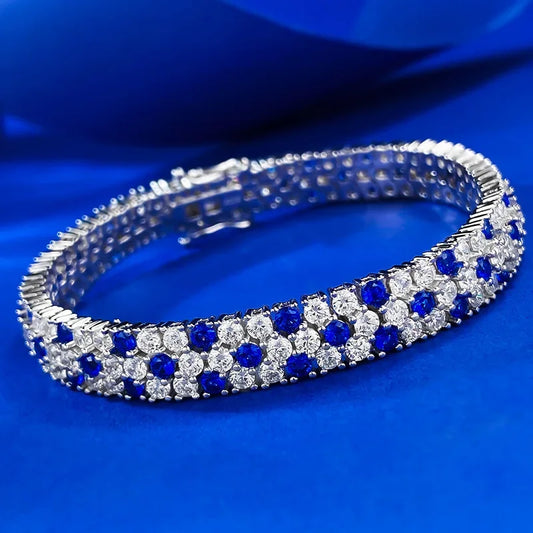 Trendy Sapphire Diamond Bangle Bracelet