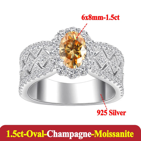Fashion Pink 1ct Oval Moissanite Ring
