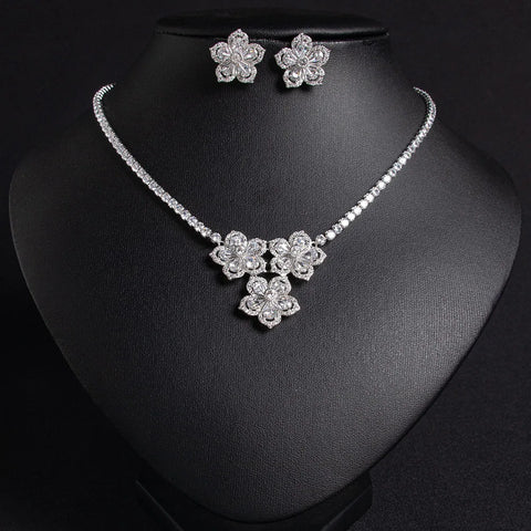 HIBRIDE French Fire Flower Necklace Earrings 2025 Gorgeous Women's Set Bridal Wedding Party Dress Holiday Gift Jewellery S-377
