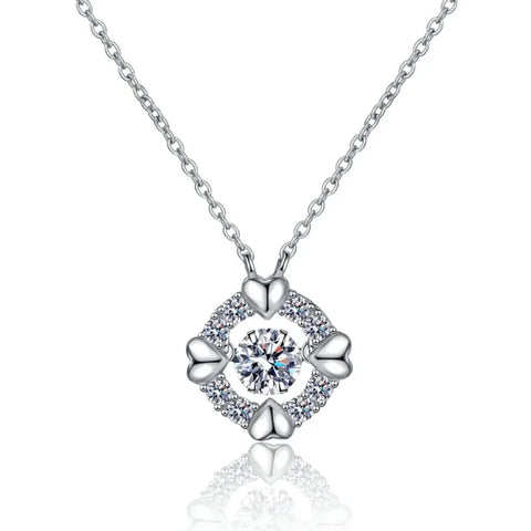 Shiny White Gold 18K 0.5CT 100% VVS D Color Moissanite Necklaces for Women Sparkling Lab Diamond Pendants Female Wedding Jewelry