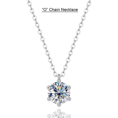 Serenity 1ct D Color Moissanite Pendant Necklace for Women Wedding 100% S925 Solid Silver Necklace Chain Plated 18K Anniversary