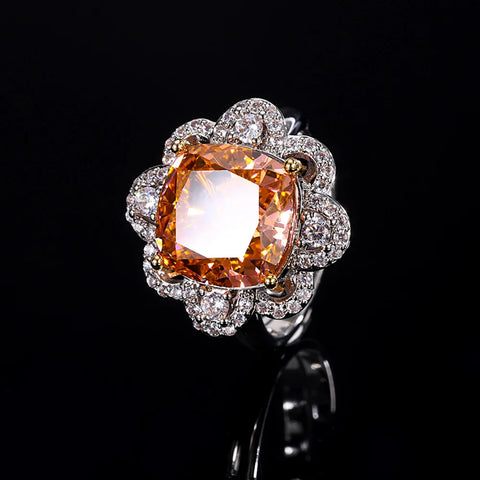 2024 Luxury Padparadscha Tourmaline Necklace Pendant Rings Earrings Wedding Party Fine Jewelry Sets for Women Anniversary Gifts