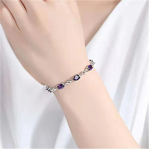 Purple Crystal Jewelry Bracelet