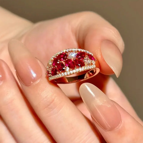 Light Luxury Shining Exquisite Ruby rings