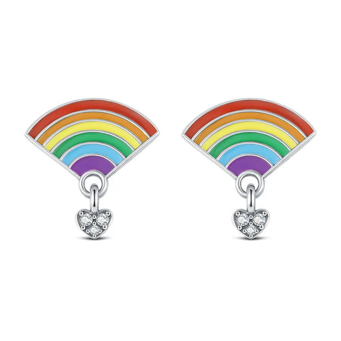 925 Sterling Silver Elegant Sparkling Lucky Clover Hoops Earring
